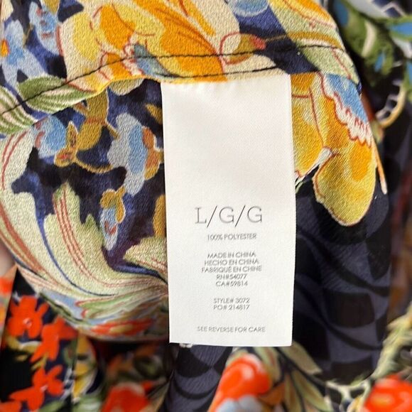 Cabi Amour Semi Sheer Printed Button Down Blouse Size Large - Picture 5 of 5